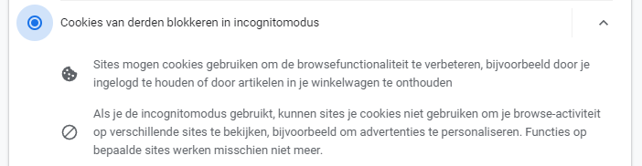 Chrome cookies